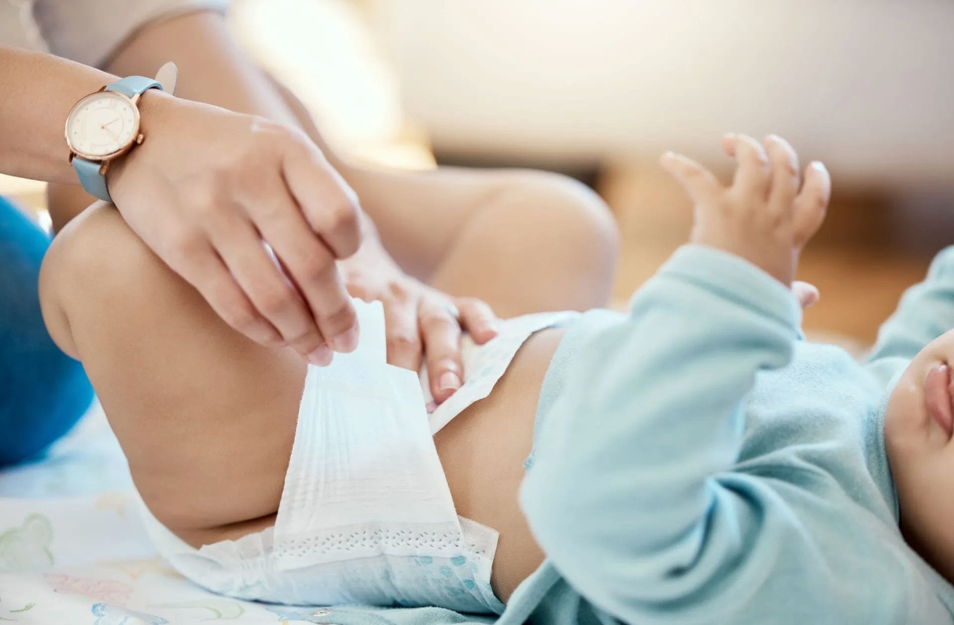 A midwife with a baby